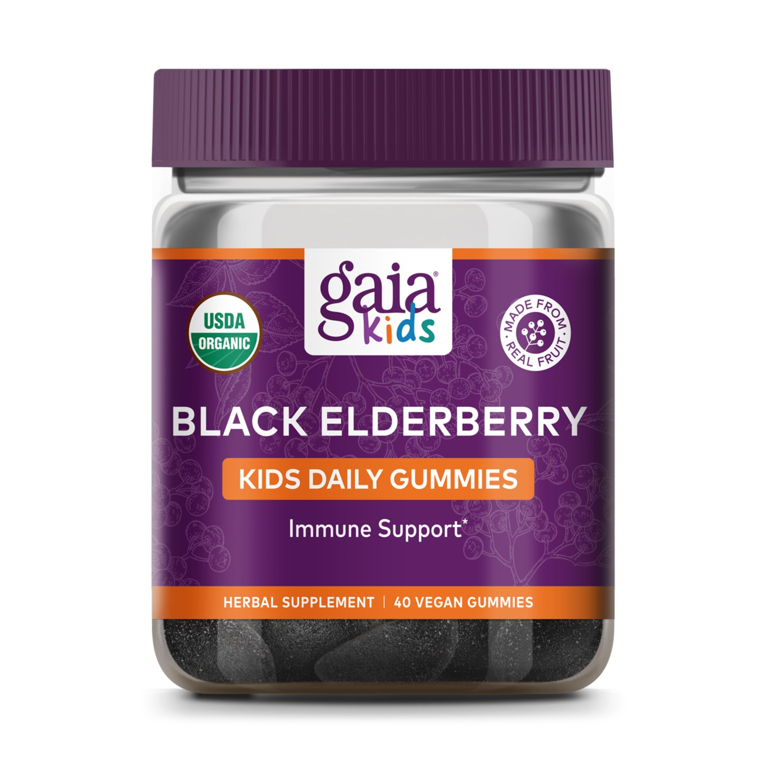 Foto 2 pulgar | Gomitas Gaia Herbs Gaiakids Black Saúco 40 Gomitas Para Niños - Venta Internacional.