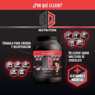 Foto 2 | Proteina Hq Nutrition Proteína Whey Chocolate En Polvo Aminoácidos, Vitaminas Y Minerales 1.4 Kg