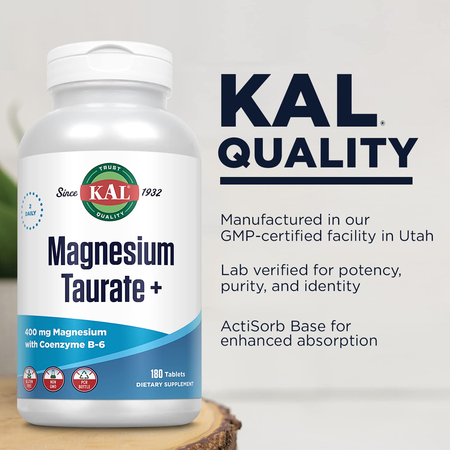 Foto 6 pulgar | Suplemento Kal De Taurato De Magnesio 400 Mg Con Coenzima B6 180 Tabletas - Venta Internacional.