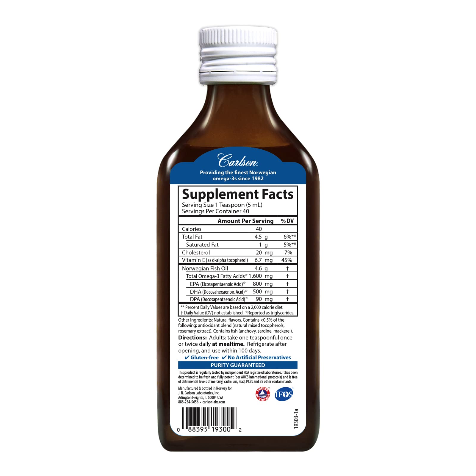 Foto 3 pulgar | Suplemento De Aceite De Pescado Carlson The Very Finest 200 Ml 1600 Mg - Venta Internacional.