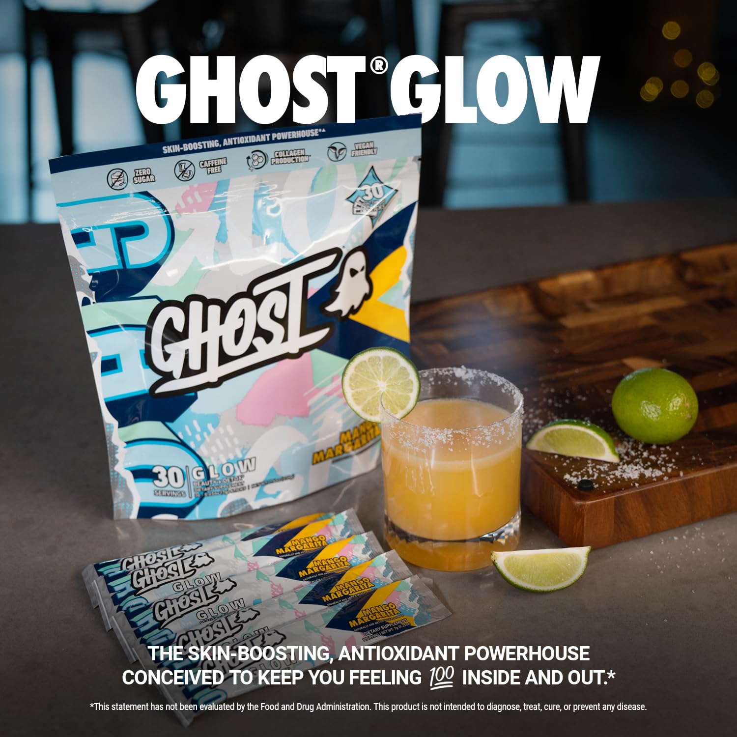 Foto 3 pulgar | Suplemento Ghost Glow Sticks Beauty Detox, 30 Paquetes, Mango - Venta Internacional.