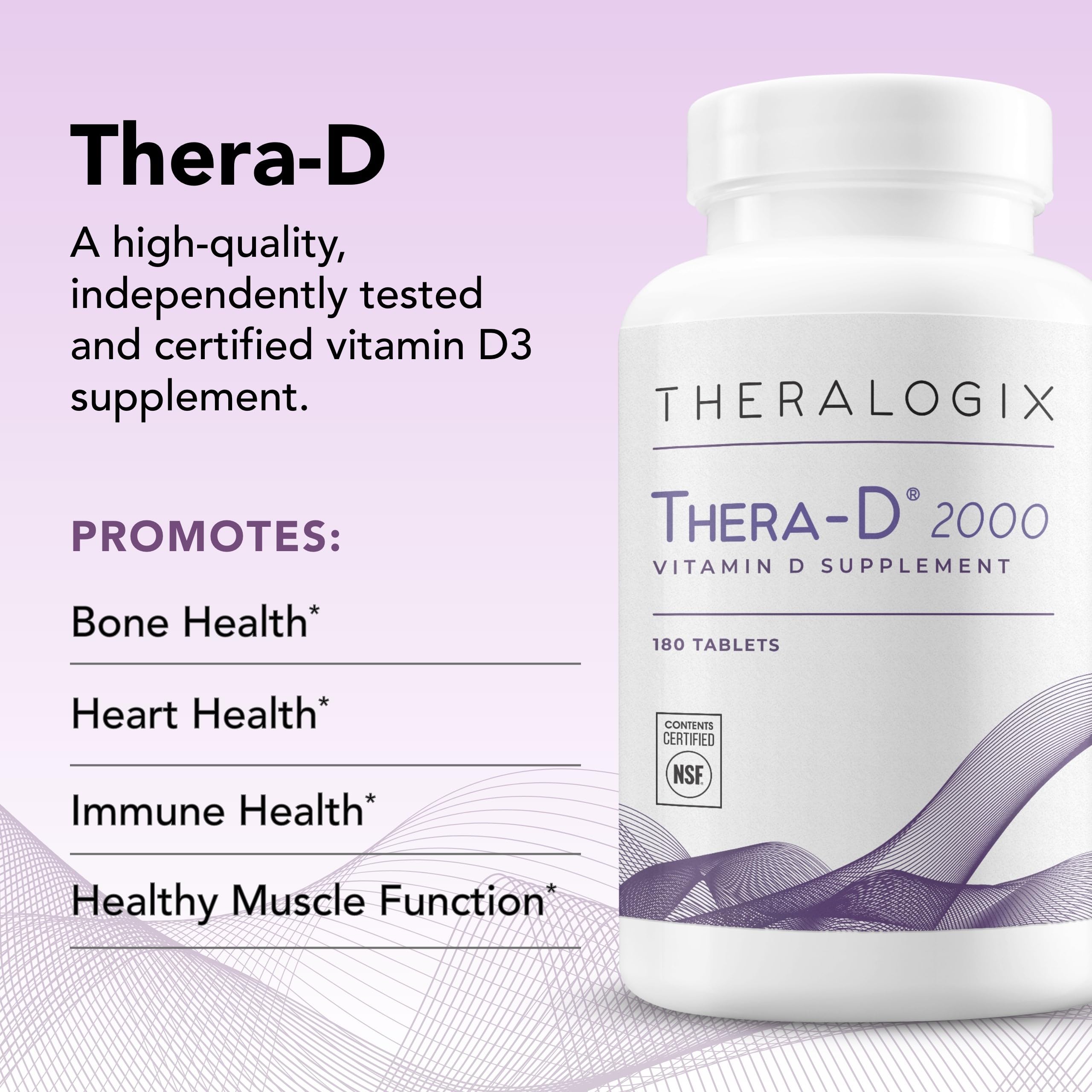 Foto 6 pulgar | Suplemento De Vitamina D Theralogix Thera-d 2000 50 Mcg 180 Tabletas - Venta Internacional.