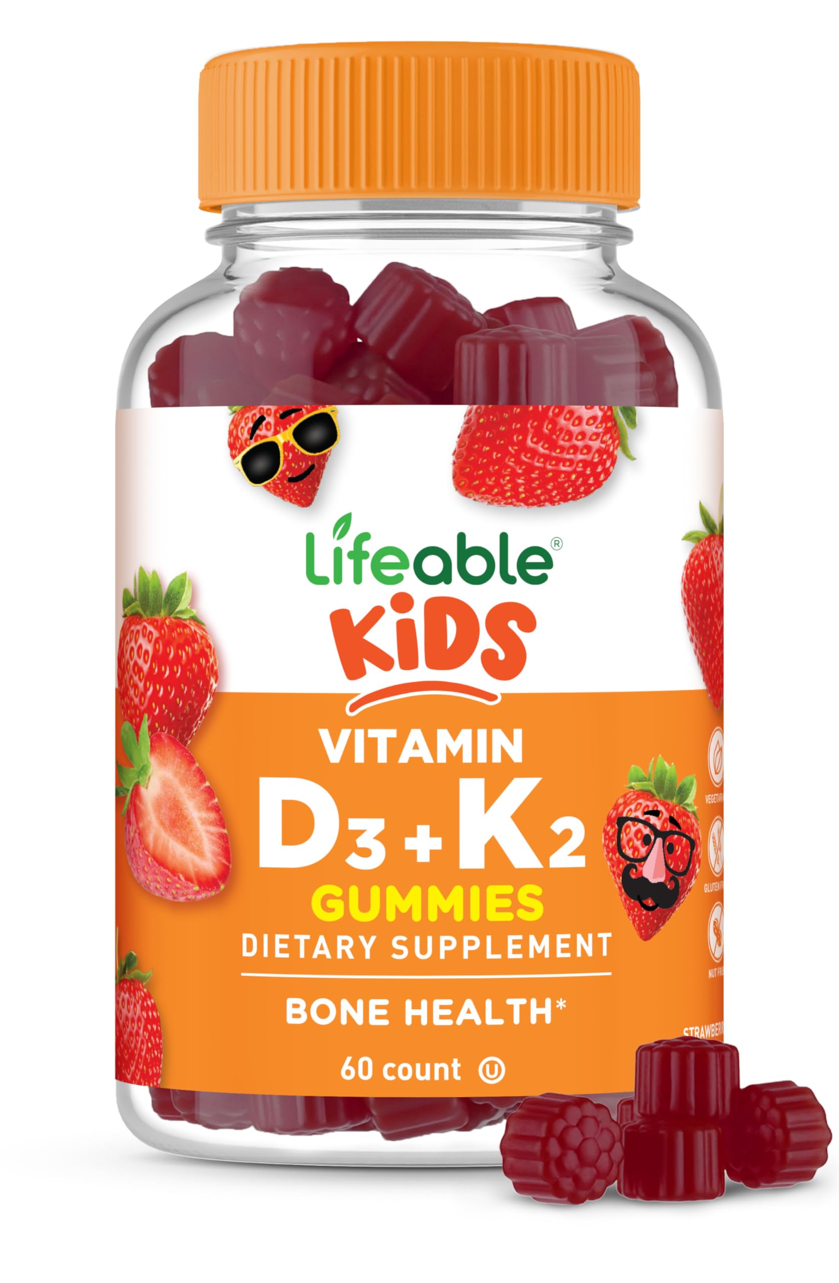 Foto 2 pulgar | Vitamina D3 K2 Lifeable Kids 1000 Ui 100 Mcg K2 60 Gomitas - Venta Internacional