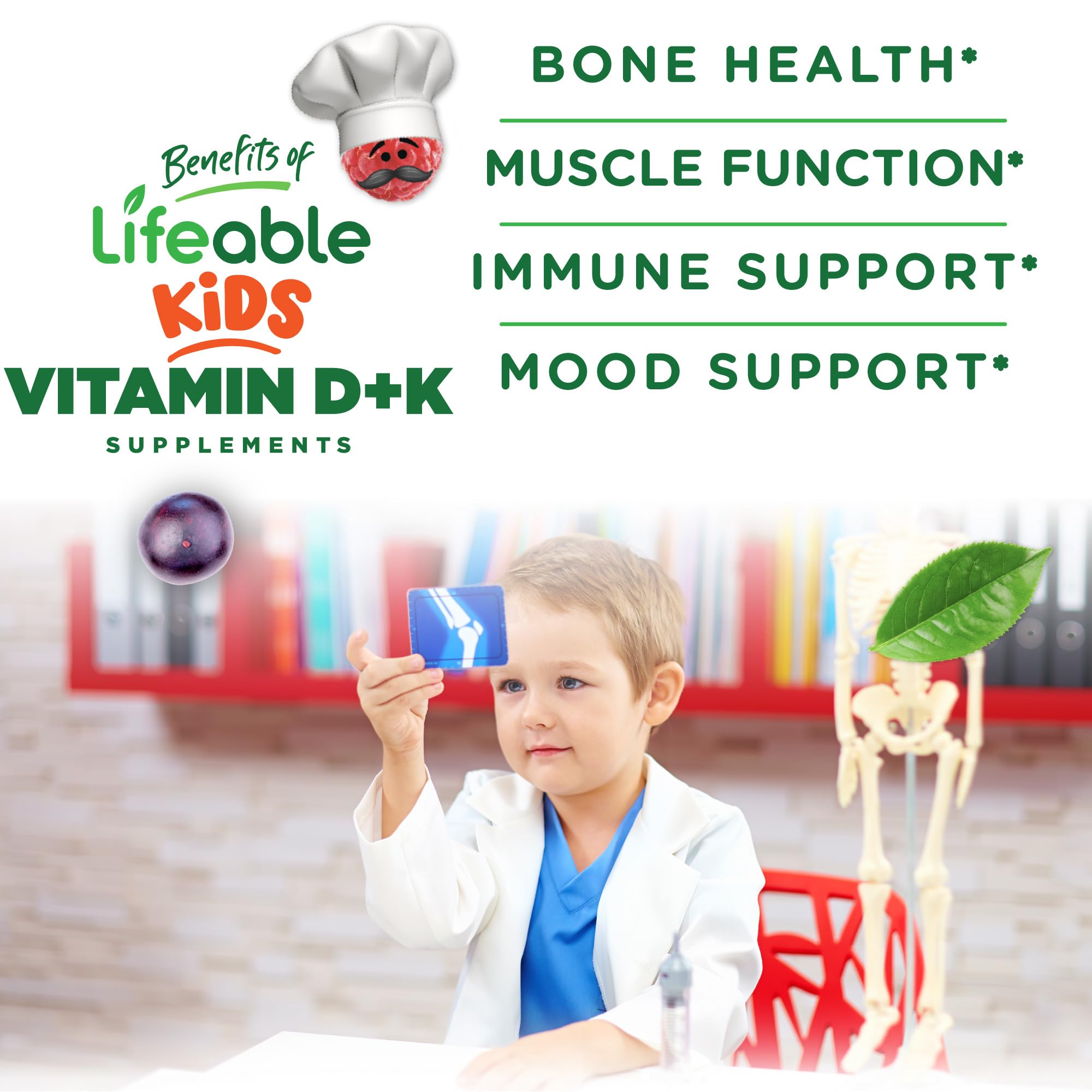 Foto 4 pulgar | Vitamina D3 K2 Lifeable Kids 1000 Ui 100 Mcg K2 60 Gomitas - Venta Internacional