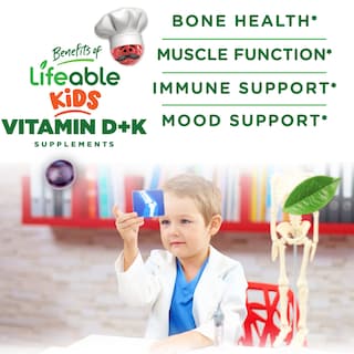 Foto 3 | Vitamina D3 K2 Lifeable Kids 1000 Ui 100 Mcg K2 60 Gomitas - Venta Internacional