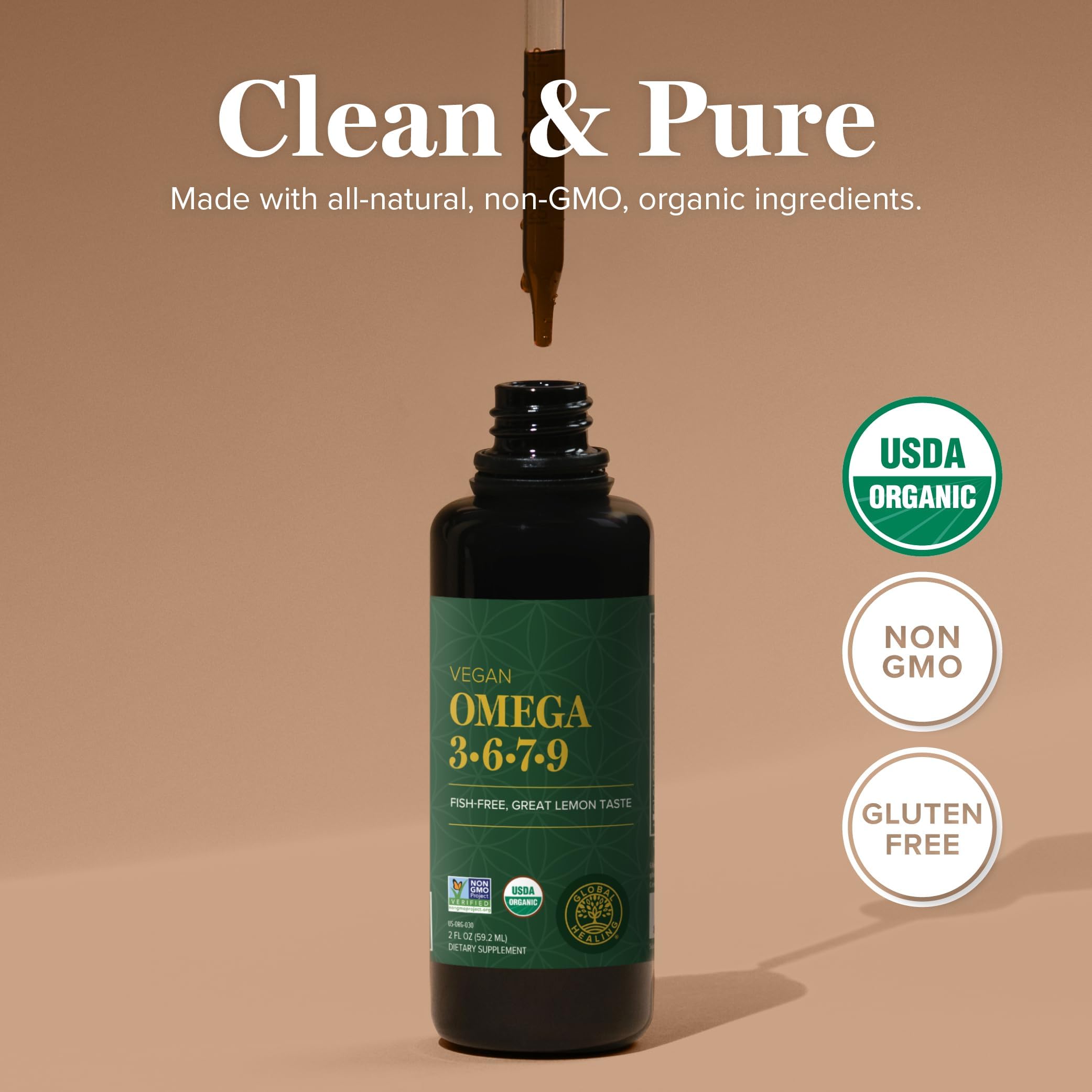 Foto 5 pulgar | Suplemento Global Healing Organic Omega 3 6 7 9 59.2 Ml - Venta Internacional