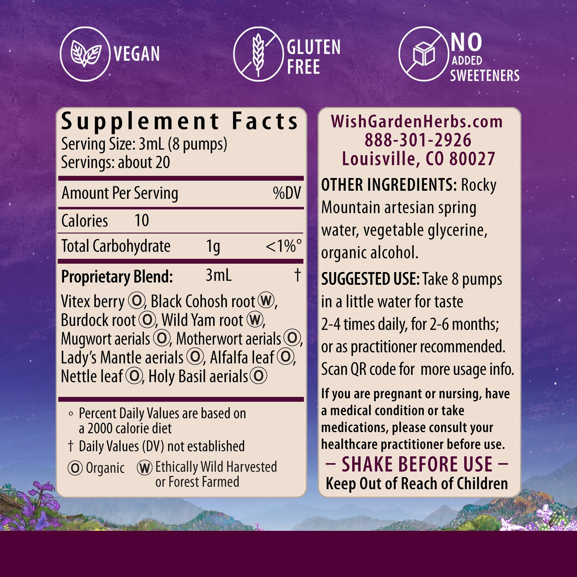 Foto 3 pulgar | Suplemento WishGarden Herbs Cycle Changes Menopause 59 ml - Venta Internacional