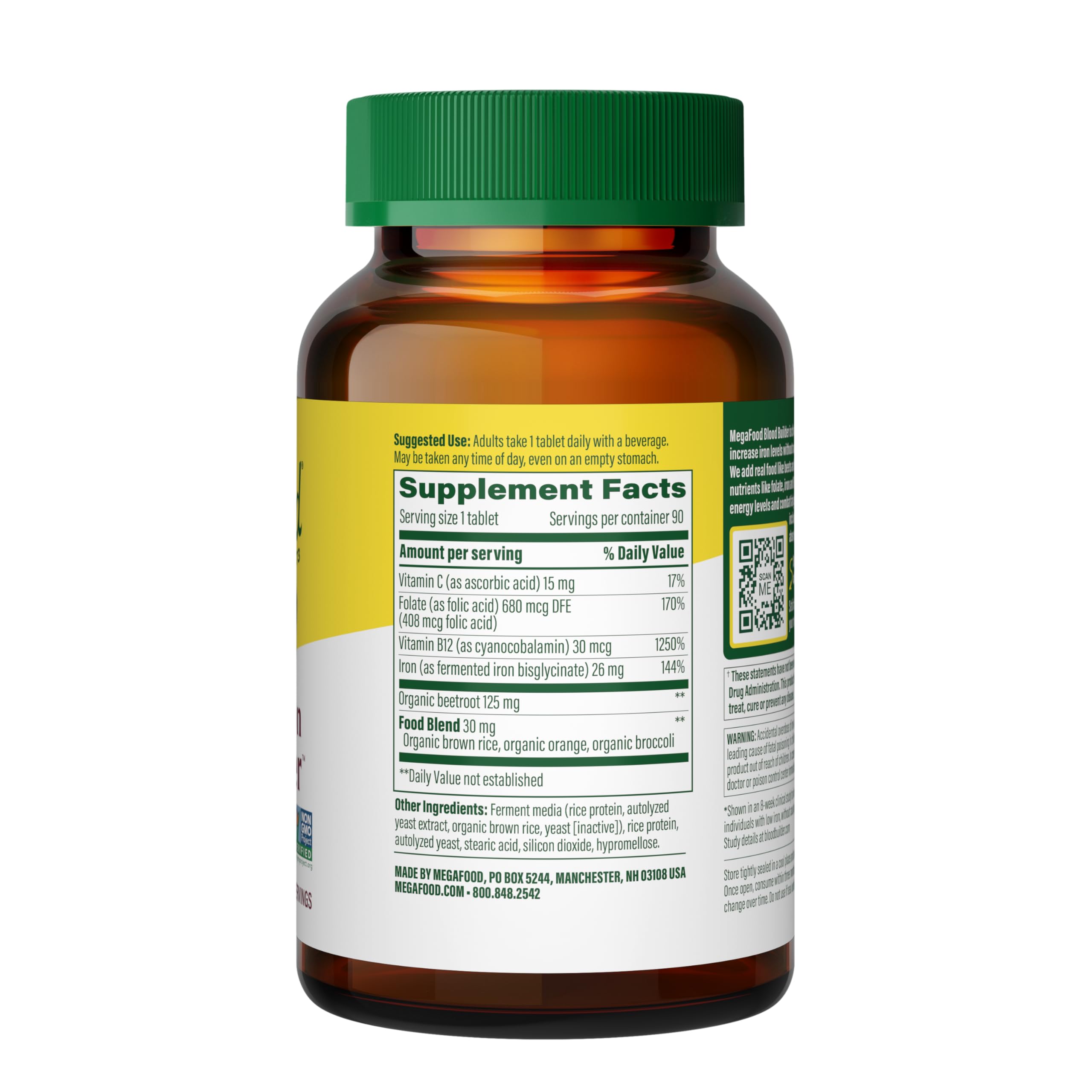 Foto 4 pulgar | Suplemento de Hierro Megafood Blood Builder 90 Comprimidos-Venta Internacional