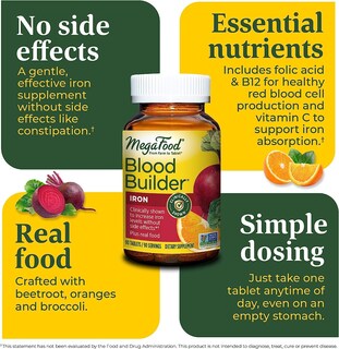 Foto 5 | Suplemento de Hierro Megafood Blood Builder 90 Comprimidos-Venta Internacional