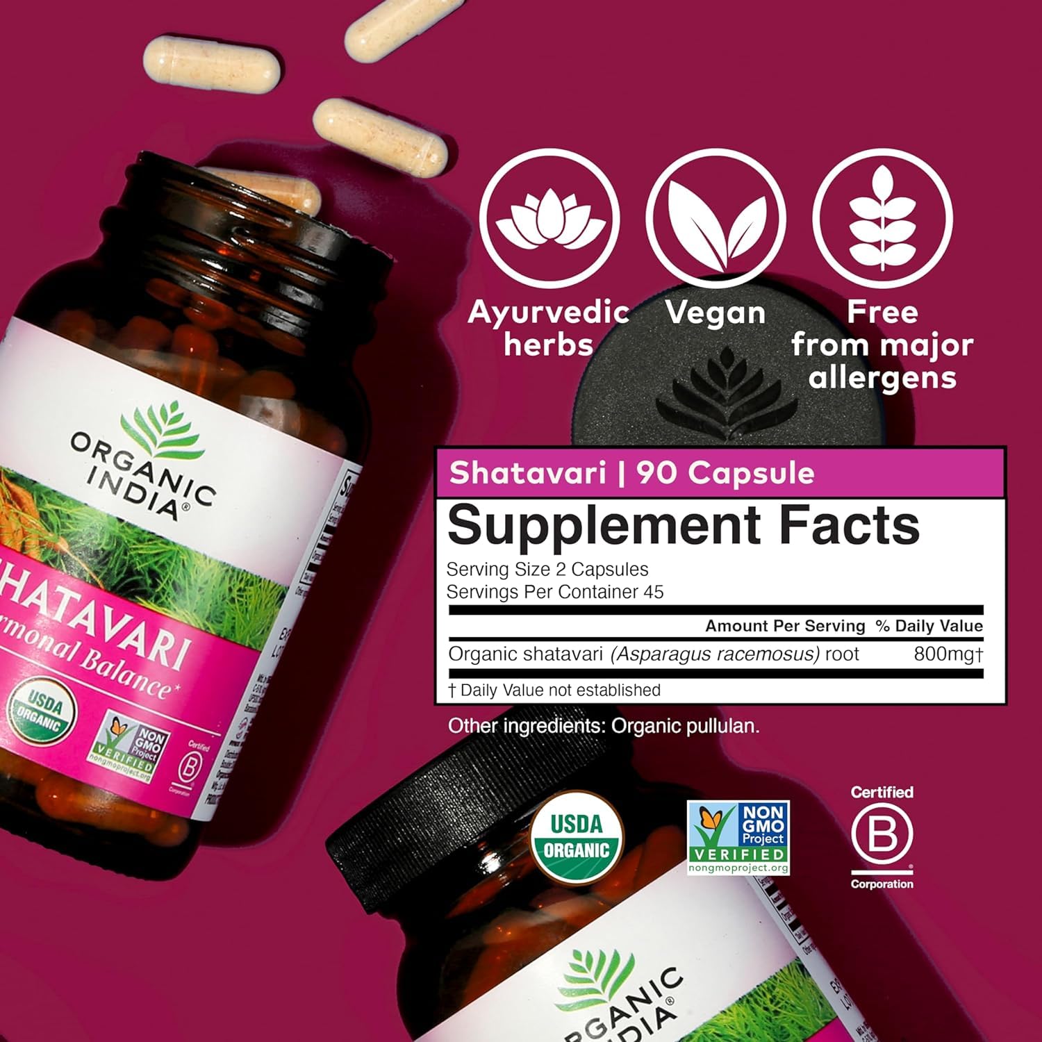 Foto 4 pulgar | Suplemento Organic India Shatavari En Cápsulas 180 Veganas - Venta Internacional.