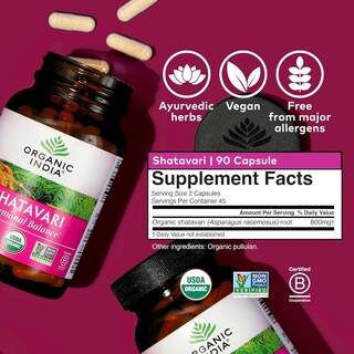 Foto 3 | Suplemento Organic India Shatavari En Cápsulas 180 Veganas - Venta Internacional.