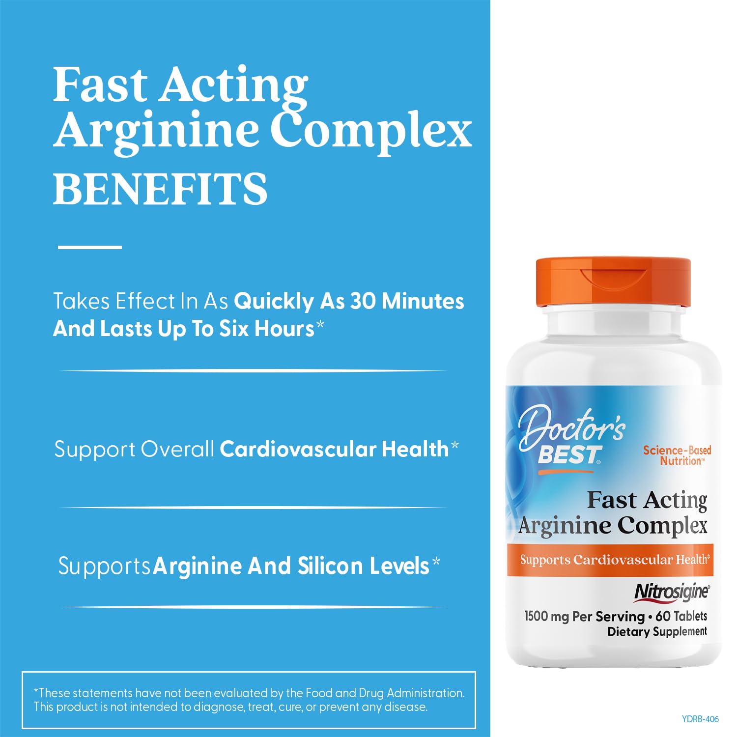 Foto 3 pulgar | Suplemento Doctor's Best Arginina 60 Capsulas - Venta Internacional