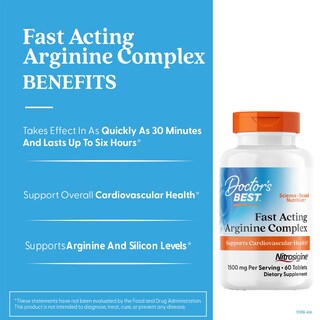 Foto 2 | Suplemento Doctor's Best Arginina 60 Capsulas - Venta Internacional