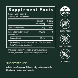 Foto 6 | Suplemento Gaia Herbs Raíz de Kava Kava 60 Cápsulas - Venta Internacional