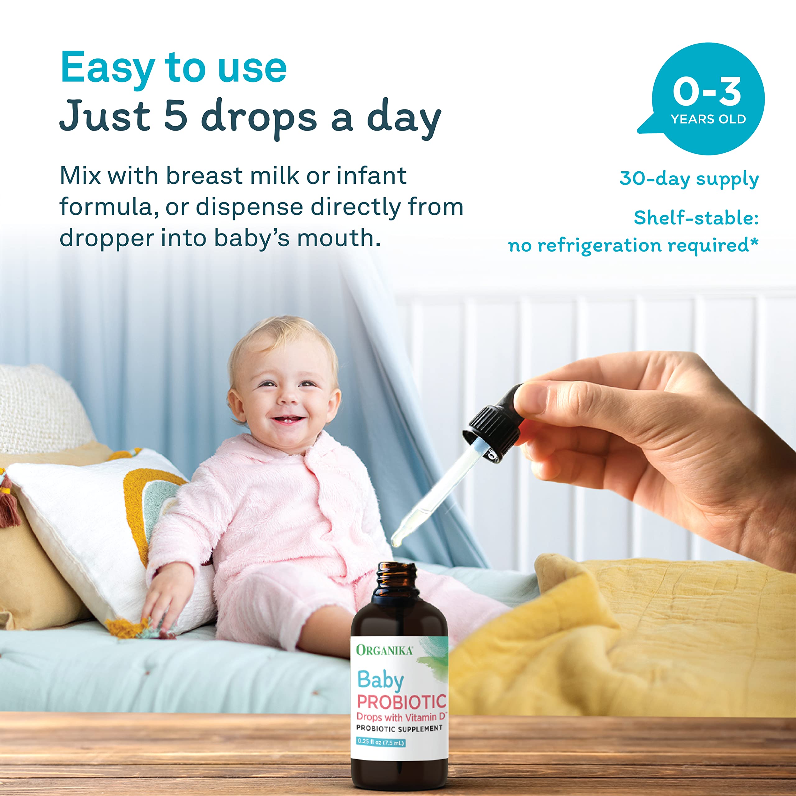 Foto 5 pulgar | Gotas Probióticas para Bebés Organika con Vitamina D 7,5 Ml - Venta Internacional