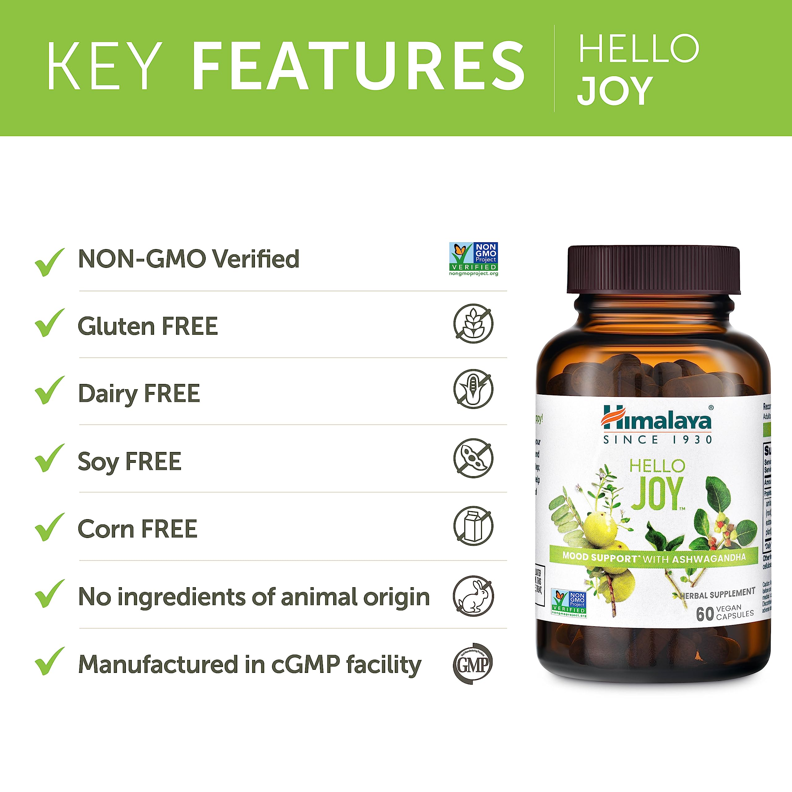 Foto 6 pulgar | Suplemento Himalaya Hello Joy Herbal 60 Cápsulas Veganas - Venta Internacional