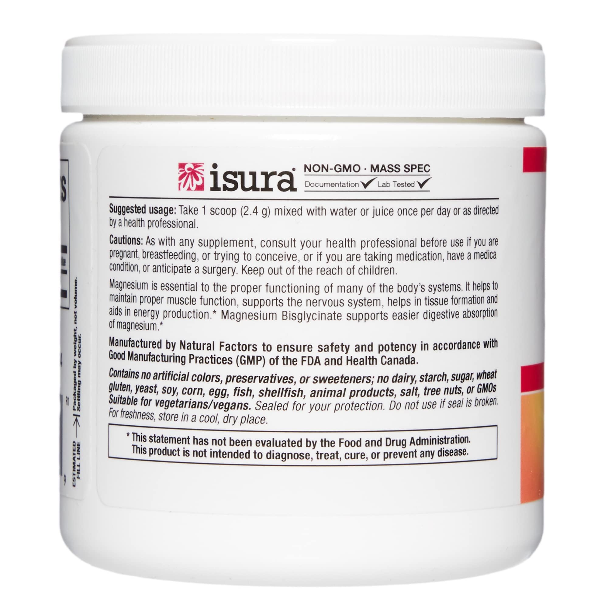 Foto 4 pulgar | Bisglicinato de Magnesio Natural Factors 145 g-Venta Internacional