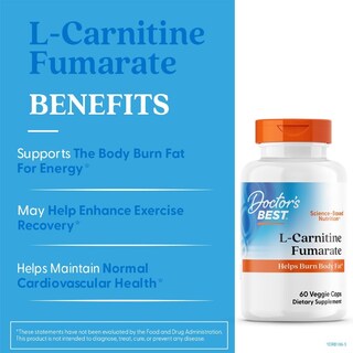 Foto 2 | Suplemento Doctor's Best L-carnitina Fumarato 60 Cápsulas - Venta Internacional