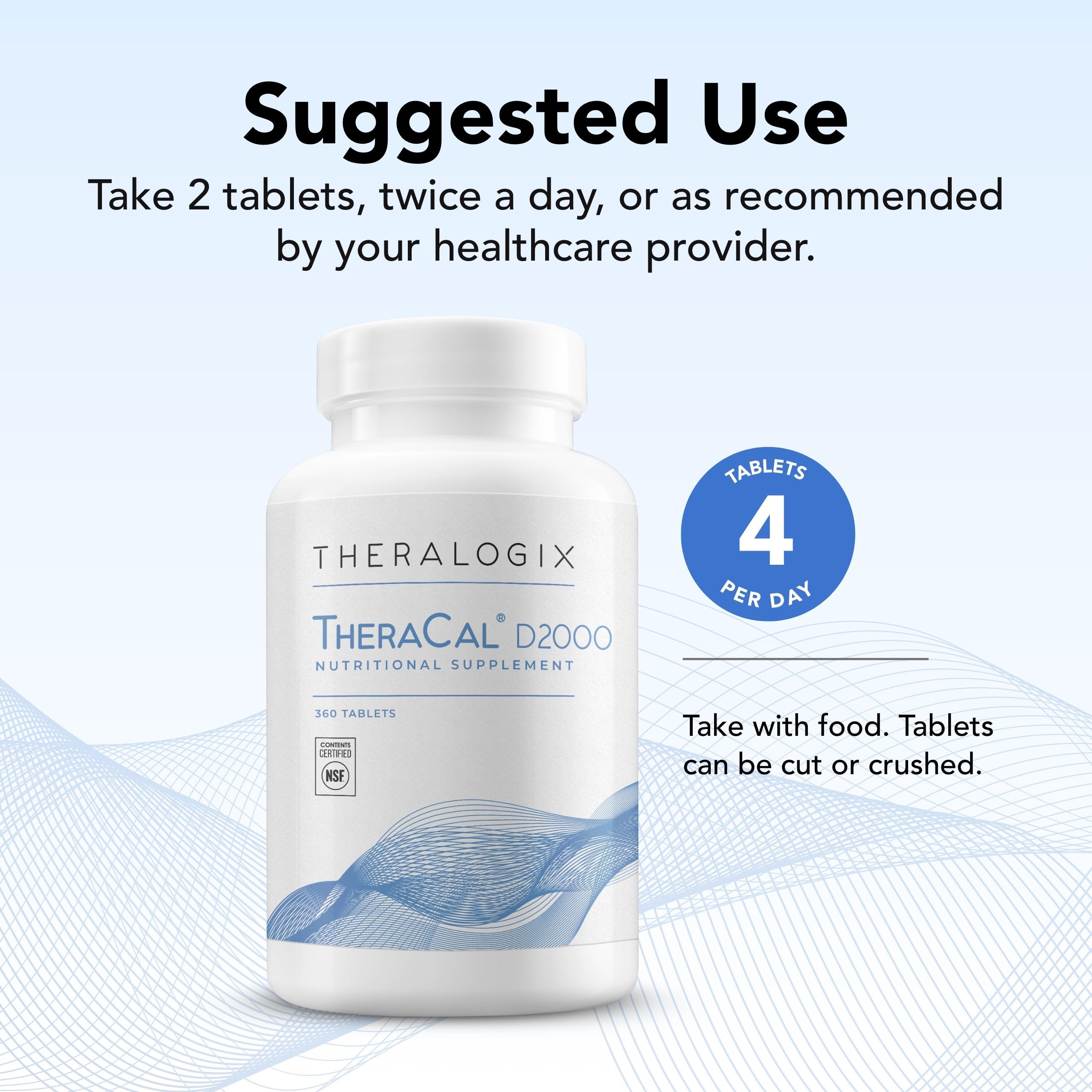 Foto 4 pulgar | Suplemento Theralogix Theracal D2000 Bone Health 360 Tabletas - Venta Internacional