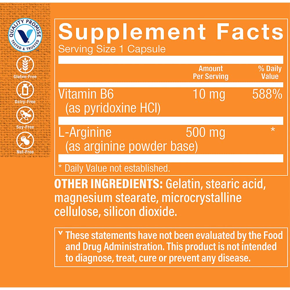 Foto 4 pulgar | Suplemento The Vitamin Shoppe L-arginina 500 Mg - 100 Cápsulas - Venta Internacional.