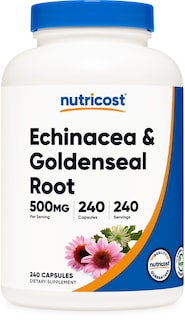 Foto 1 | Suplemento Nutricost De Equinácea Y Raíz De Sello Dorado, 500 Mg, 240 Cápsulas - Venta Internacional.