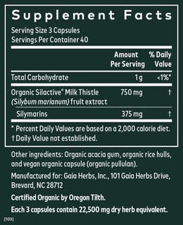 Foto 2 | Suplemento Gaia Herbs Milk Thistle Liver 120 Cápsulas Veganas - Venta Internacional.