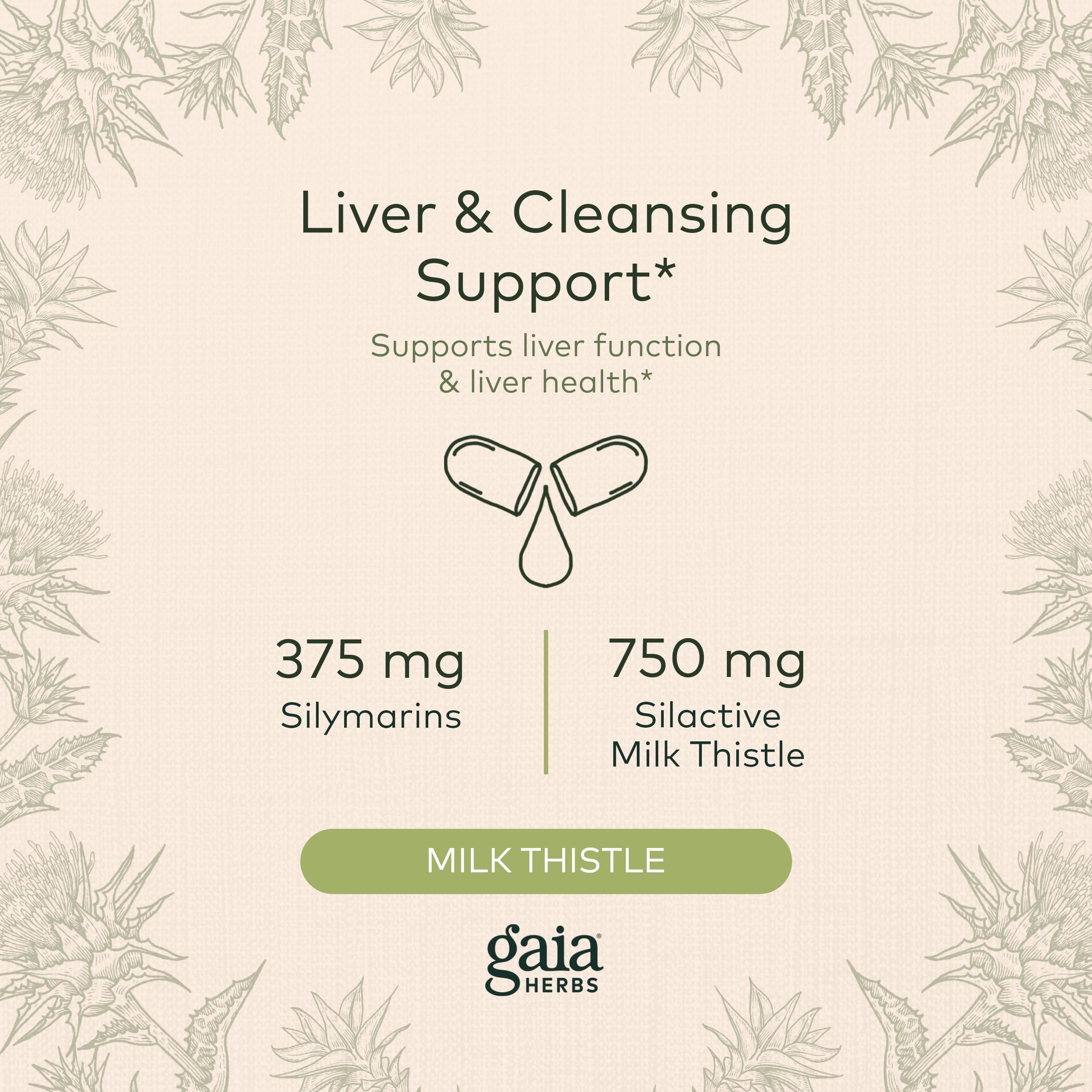 Foto 3 | Suplemento Gaia Herbs Milk Thistle Liver 120 Cápsulas Veganas - Venta Internacional.