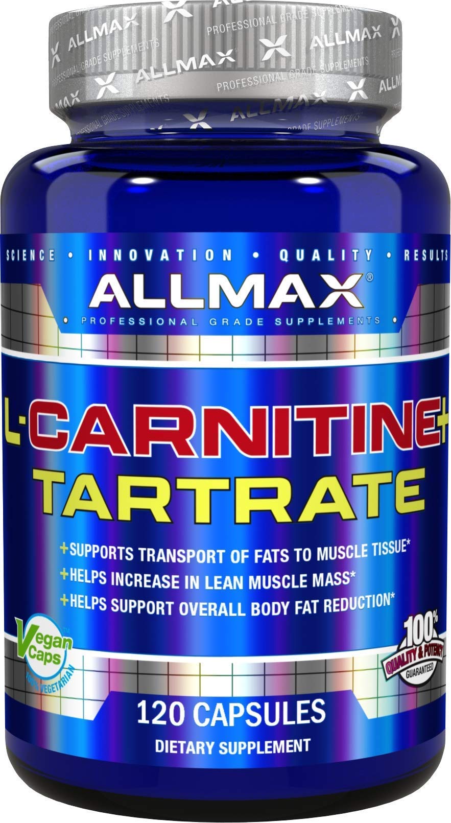 Suplemento Allmax Nutrition L-carnitina + Tartrato 120 Cápsulas - Venta Internacional.