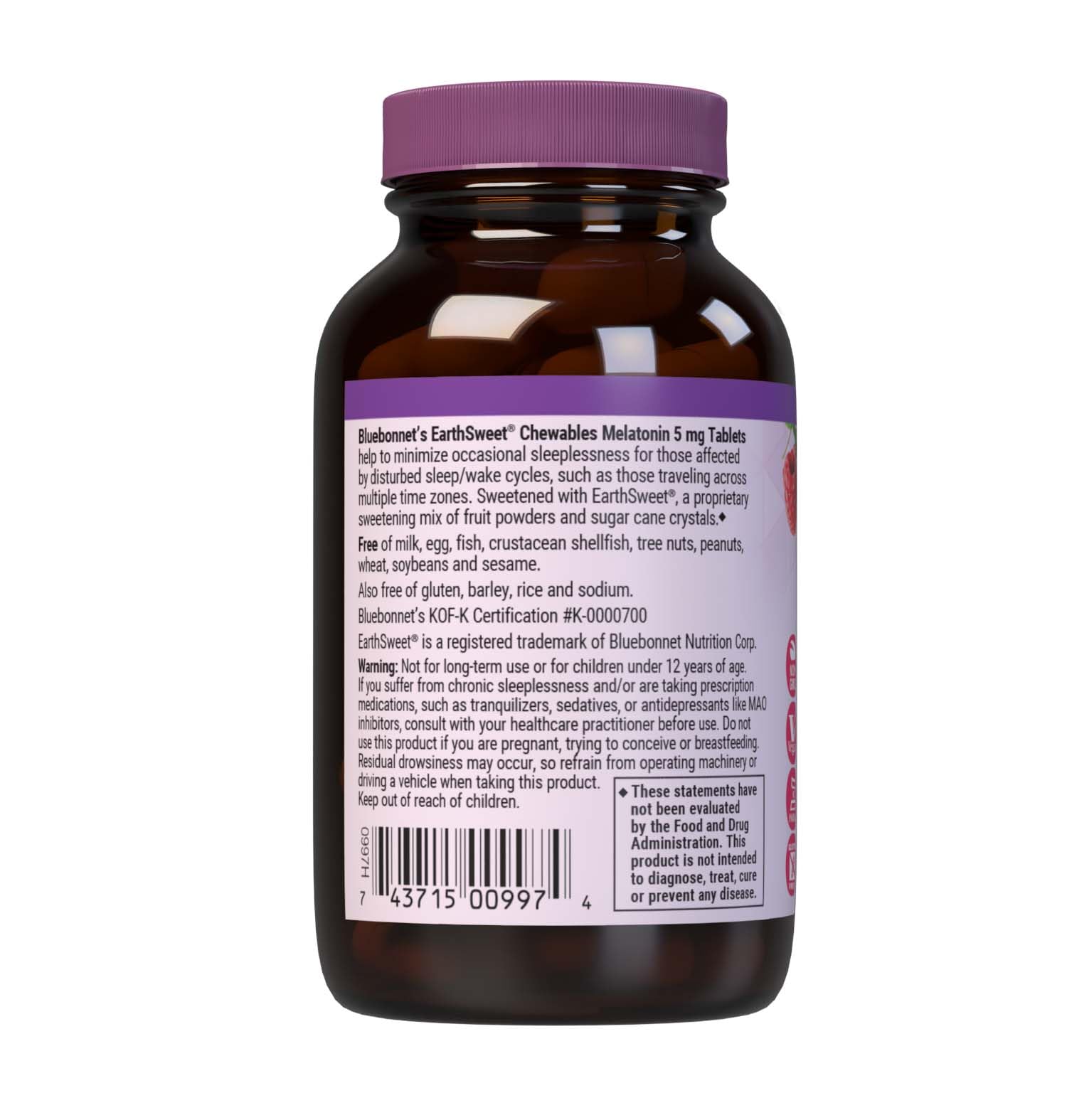 Foto 4 pulgar | Suplemento Bluebonnet Nutrition Earthsweet Melatonin 5 Mg - Venta Internacional.