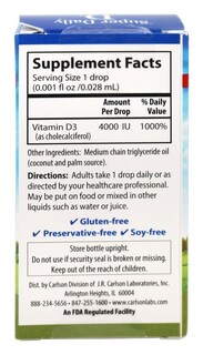 Foto 3 | Suplemento Super Daily D3 De Carlson Labs, 4000 Ui, 10 Ml - Venta Internacional.