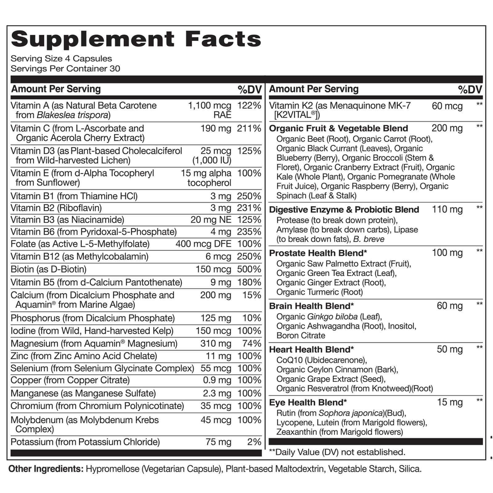 Foto 4 | Multivitamínico Naturelo Whole Food Para Hombres 50+ 120 Cápsulas - Venta Internacional.