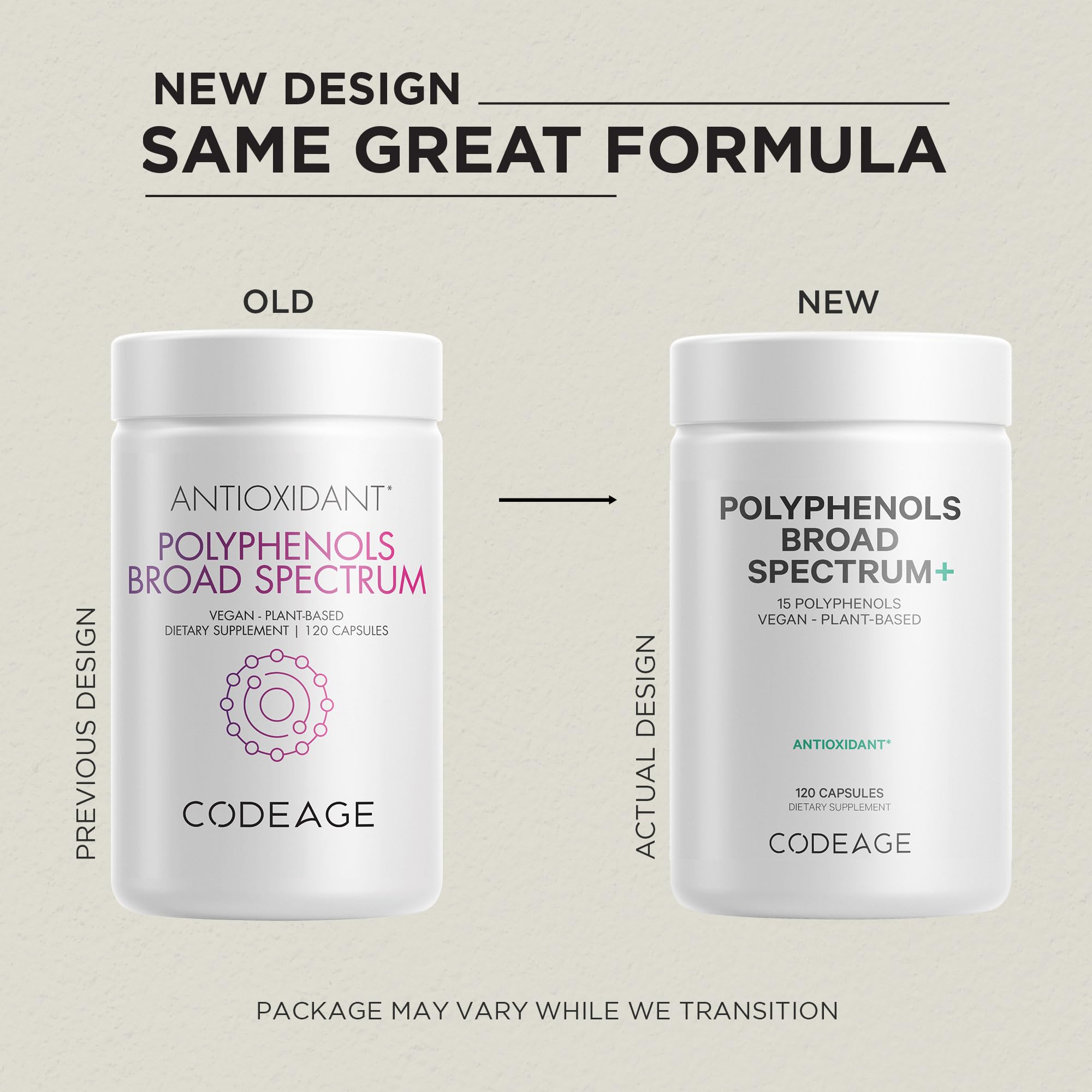 Foto 4 pulgar | Suplemento Codeage Polyphenols Broad Spectrum 120 Cápsulas - Venta Internacional.