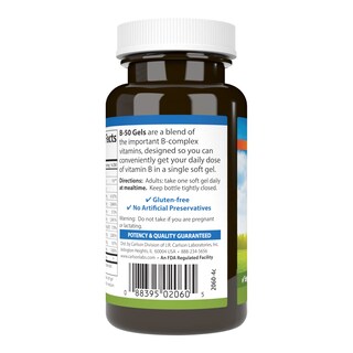 Foto 3 | Suplemento Carlson B-50 Gels, Complejo De Vitamina B, 50 Cápsulas Blandas - Venta Internacional.
