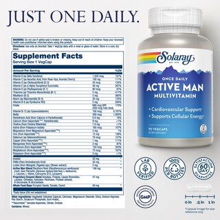 Foto 2 | Multivitamínico Solaray Para Hombre Activo Una Vez Al Día, 90 Cápsulas Vegetarianas - Venta Internacional.
