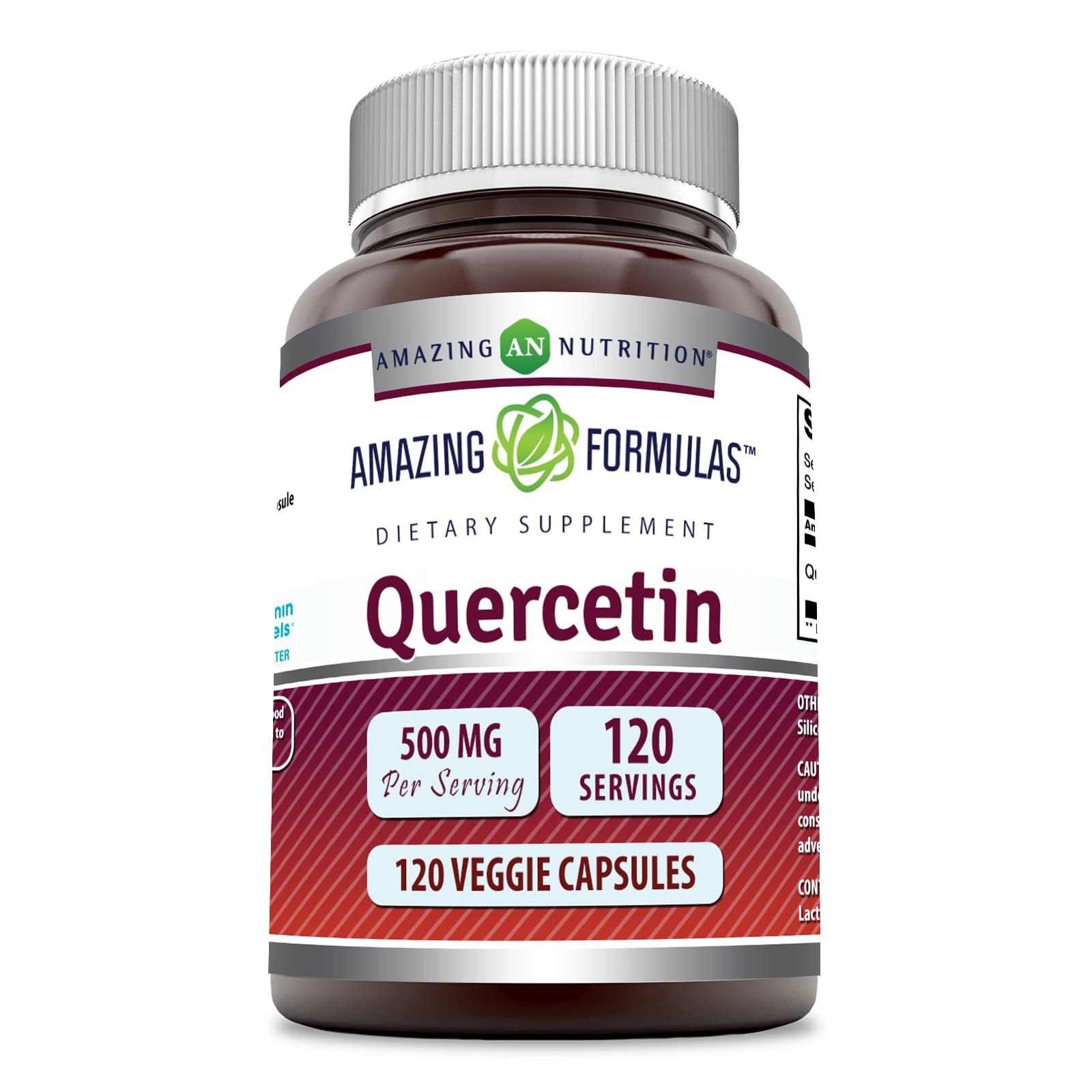 Suplemento Amazing Formulas Quercetina 500 Mg 120 Cápsulas - Venta Internacional.