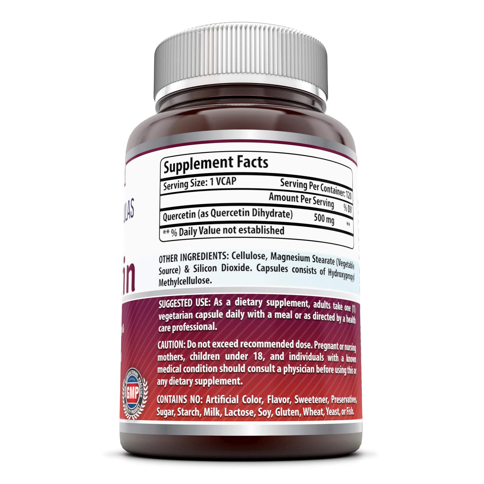 Foto 3 pulgar | Suplemento Amazing Formulas Quercetina 500 Mg 120 Cápsulas - Venta Internacional.