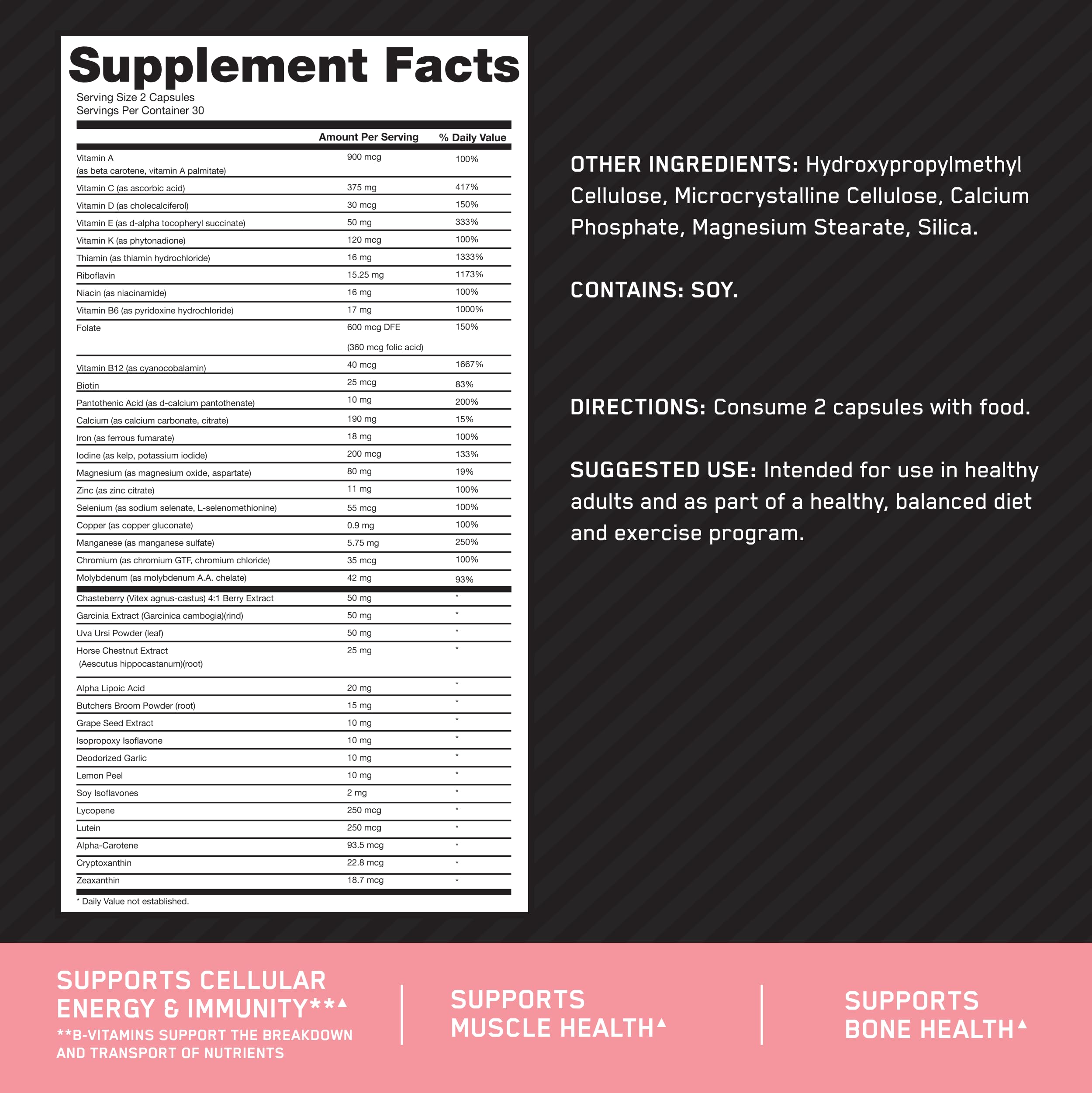 Foto 3 pulgar | Multivitamínico Optimum Nutrition Opti-women Para Mujer 60 Comprimidos - Venta Internacional.