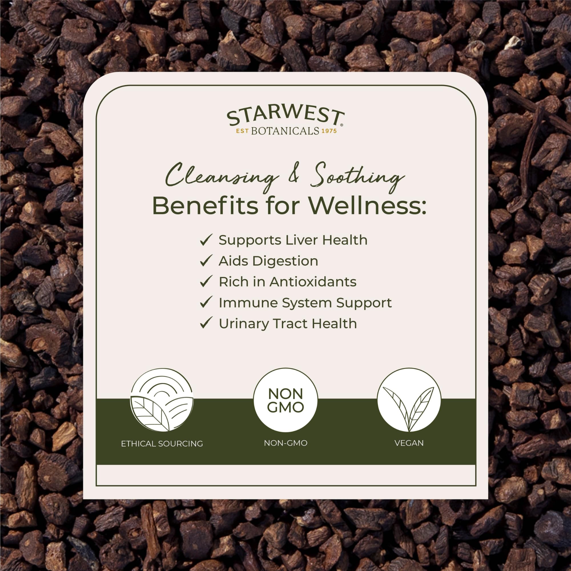 Foto 4 pulgar | Raíz De Diente De León Orgánica Loose Tea Starwest Botanicals, 454 G - Venta Internacional.