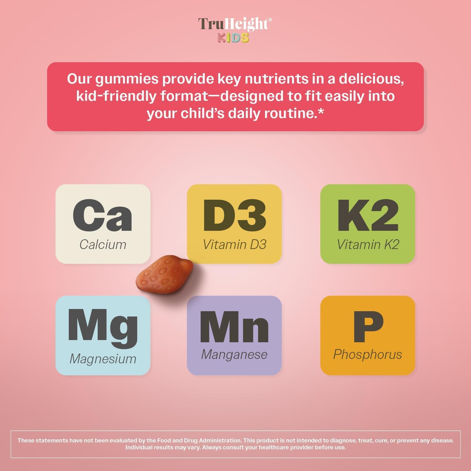 Foto 3 pulgar | Gummies Truheight Kids Bone Growth Fresa 60 Gomitas - Venta Internacional.