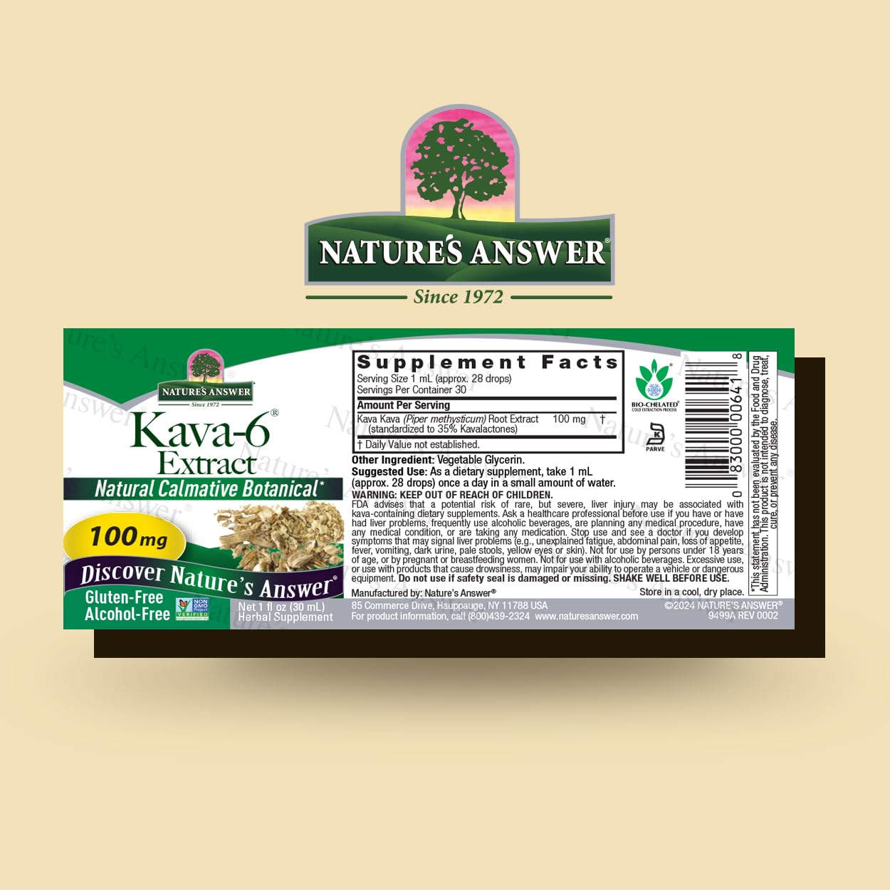 Foto 2 | Suplemento De Extracto De Kava-6 De Nature's Answer, 30 Ml - Venta Internacional.