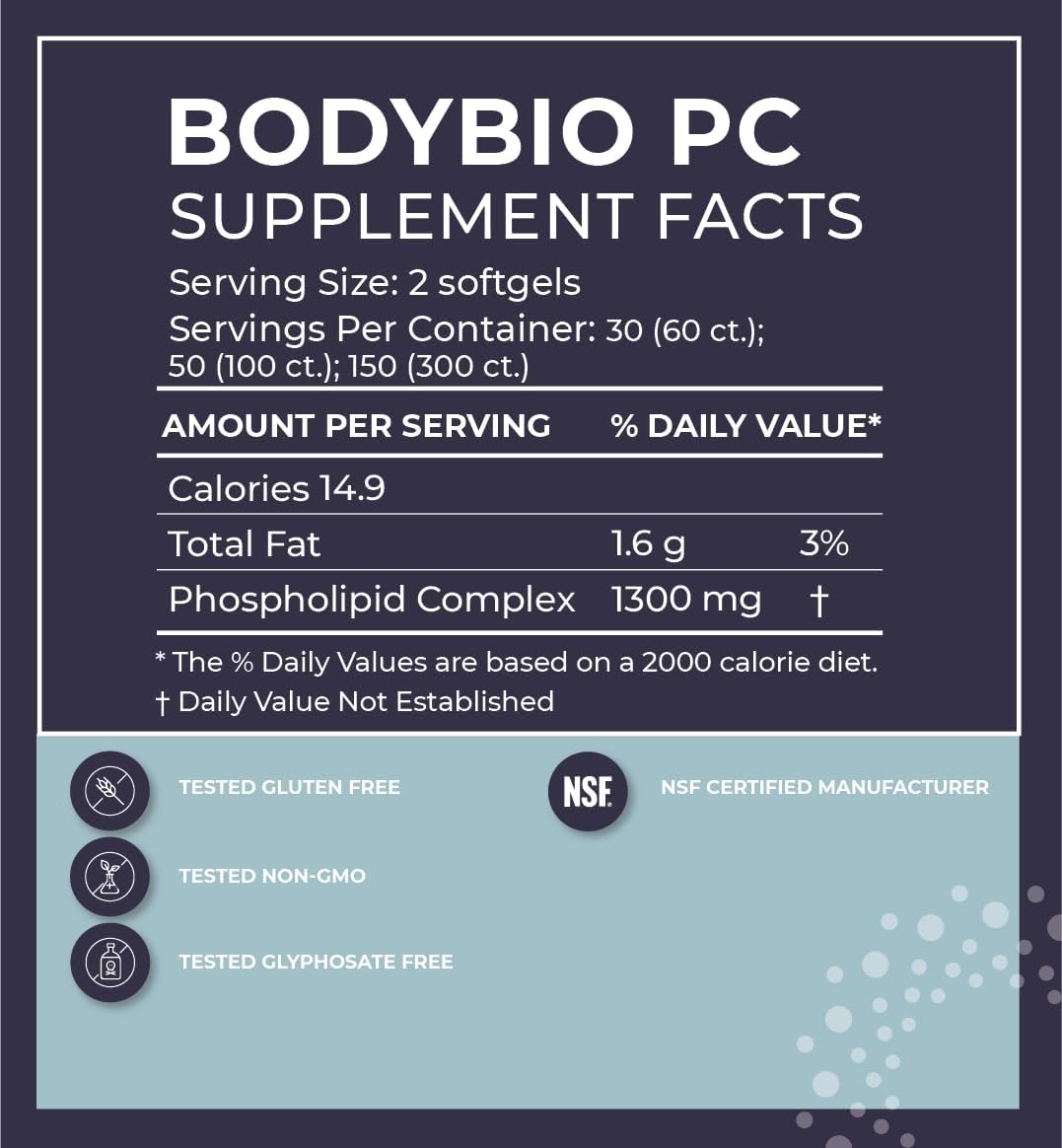 Foto 3 pulgar | Suplemento Bodybio De Fosfatidilcolina 60 Cápsulas Blandas - Venta Internacional.