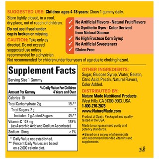 Foto 4 | Gomitas De Vitamina C: 110 Gomitas Nature Made Kids First - Venta Internacional.