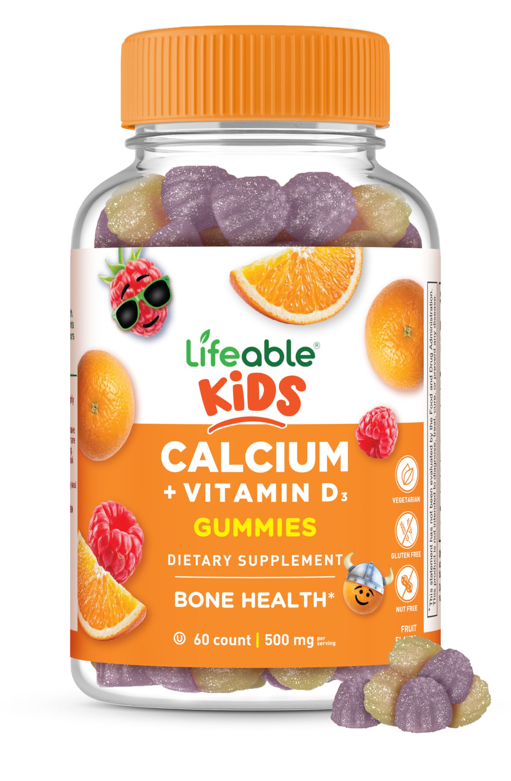 Foto 1 | Gomitas De Calcio Lifeable Kids Con Vitamina D3 500 Mg 60 Gomitas - Venta Internacional.