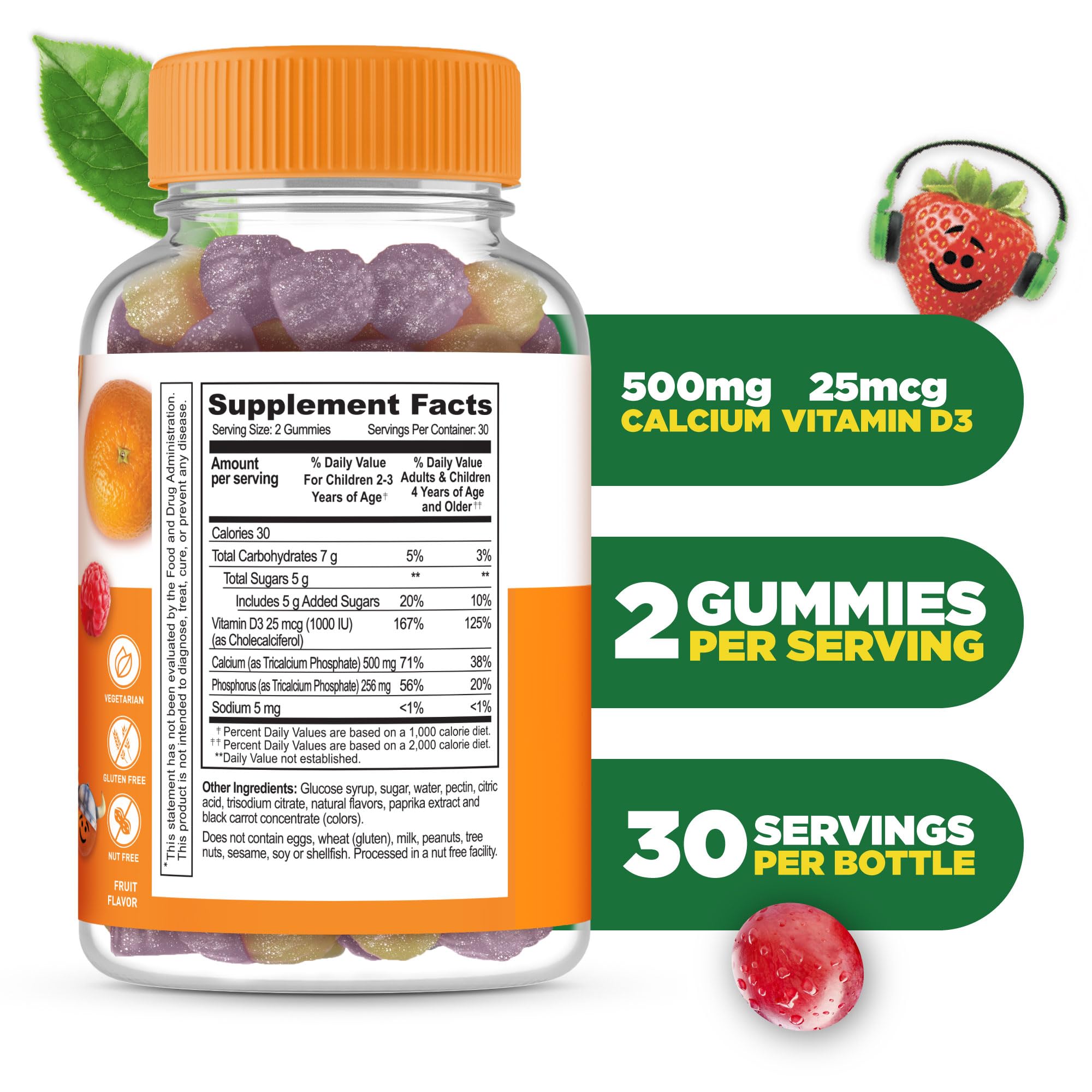 Foto 3 pulgar | Gomitas De Calcio Lifeable Kids Con Vitamina D3 500 Mg 60 Gomitas - Venta Internacional.
