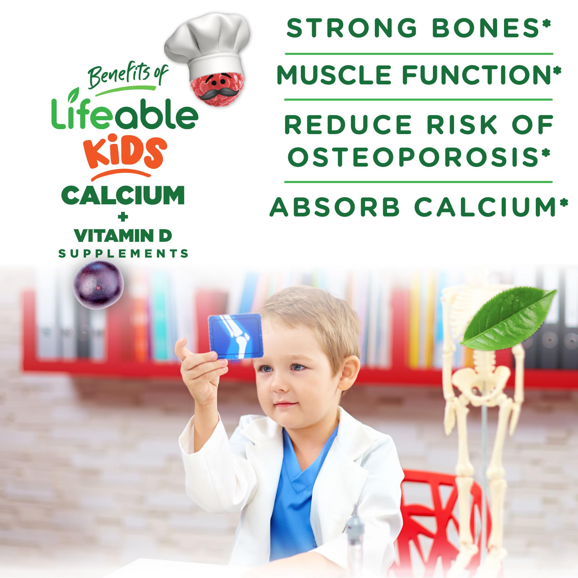 Foto 3 | Gomitas De Calcio Lifeable Kids Con Vitamina D3 500 Mg 60 Gomitas - Venta Internacional.