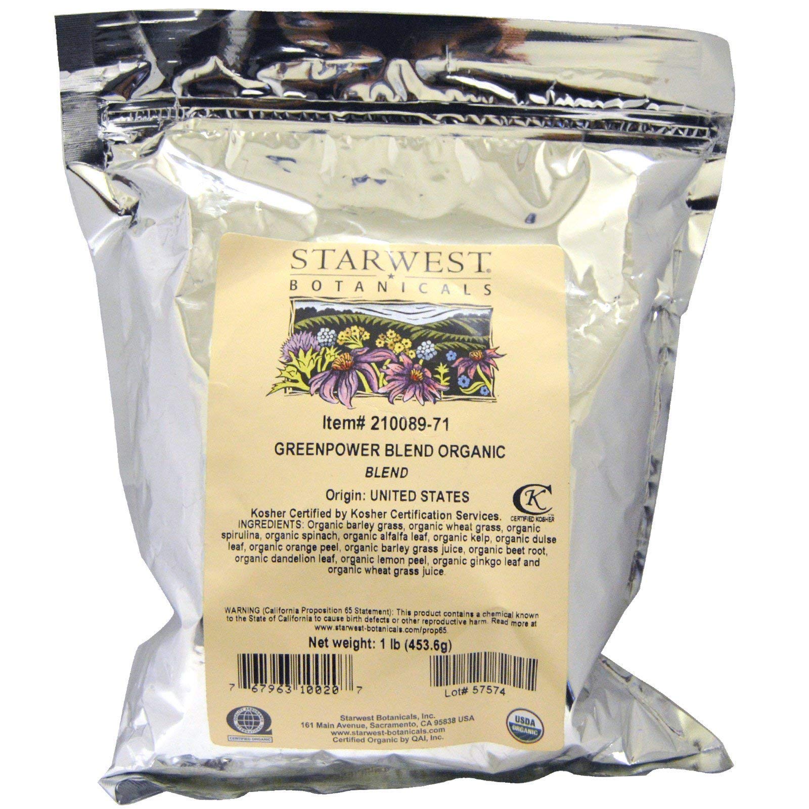 Suplemento: Mezcla Orgánica Greenpower De Starwest Botanicals, 454 G - Venta Internacional.
