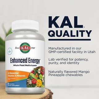 Foto 4 | Suplementos Multivitamínicos Masticables Kal Enhanced Energy, 60 Unidades - Venta Internacional.