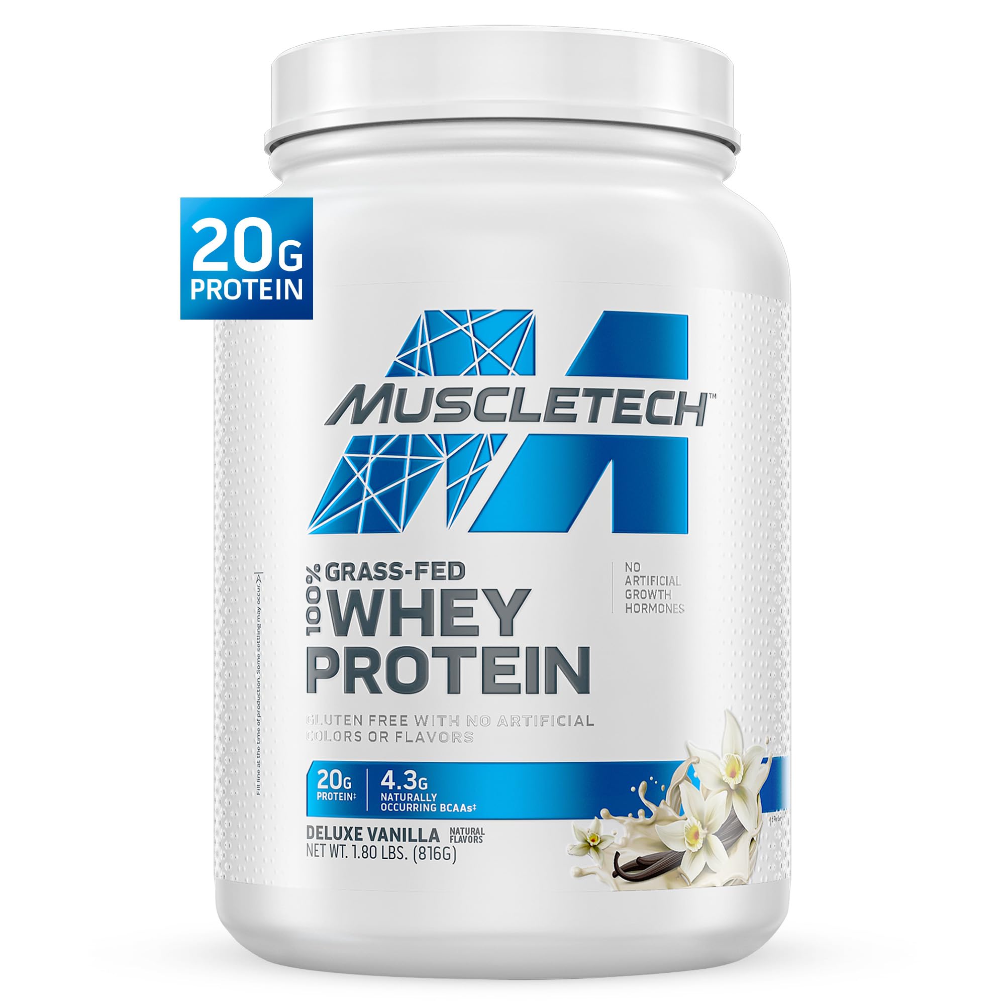 Foto 2 pulgar | Proteína De Suero En Polvo Muscletech Grass-fed Deluxe Vanilla 800 G - Venta Internacional.