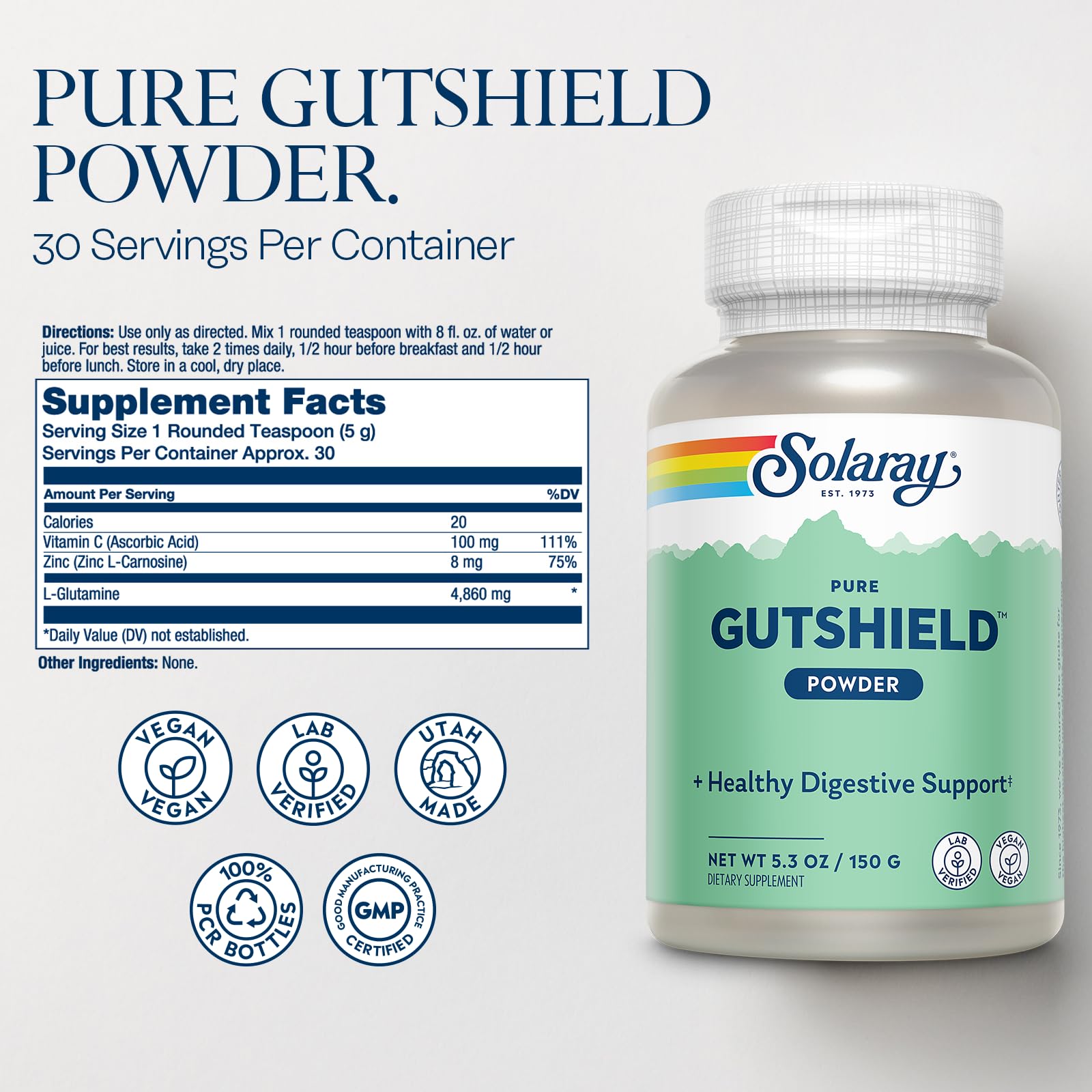 Foto 3 pulgar | Suplemento Solaray Gutshield Powder 150 G Para La Salud Intestinal - Venta Internacional.