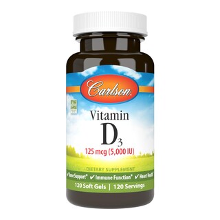 Foto 1 | Suplemento De Vitamina D Carlson D3 5000 Ui 120 Cápsulas Blandas - Venta Internacional.